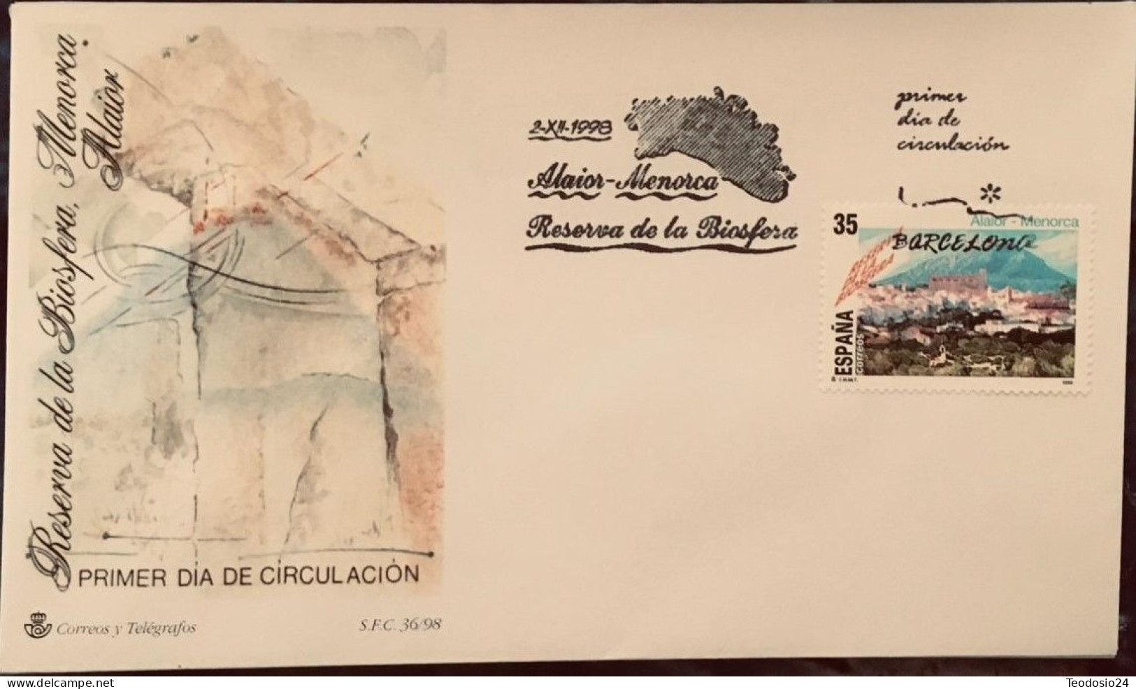 FDC  1998.-  Reserva De La Biosfera. Menorca. Alaior. - FDC