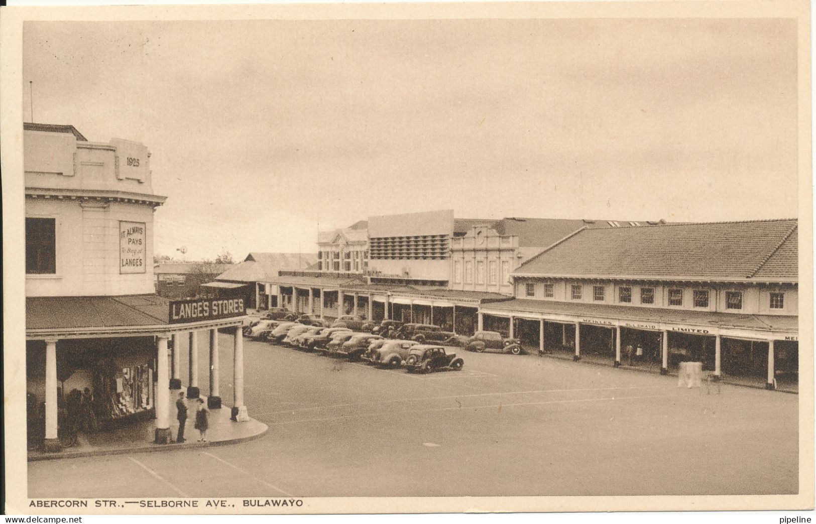 Rhodesia & Nyasaland Postcard 9-12-1954 Abercorn Str. Selborne Ave. Bulawayo - Rhodesien & Nyasaland (1954-1963)