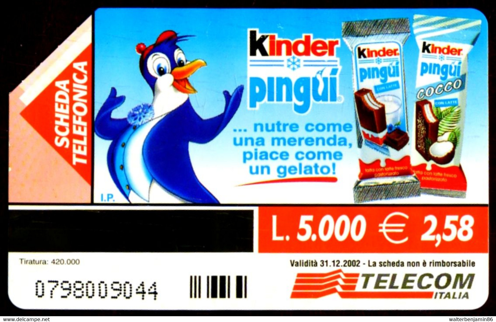 G 1320 C&C 3400 SCHEDA TELEFONICA USATA KINDER PINGUI' CODEGONI - Public Special Or Commemorative