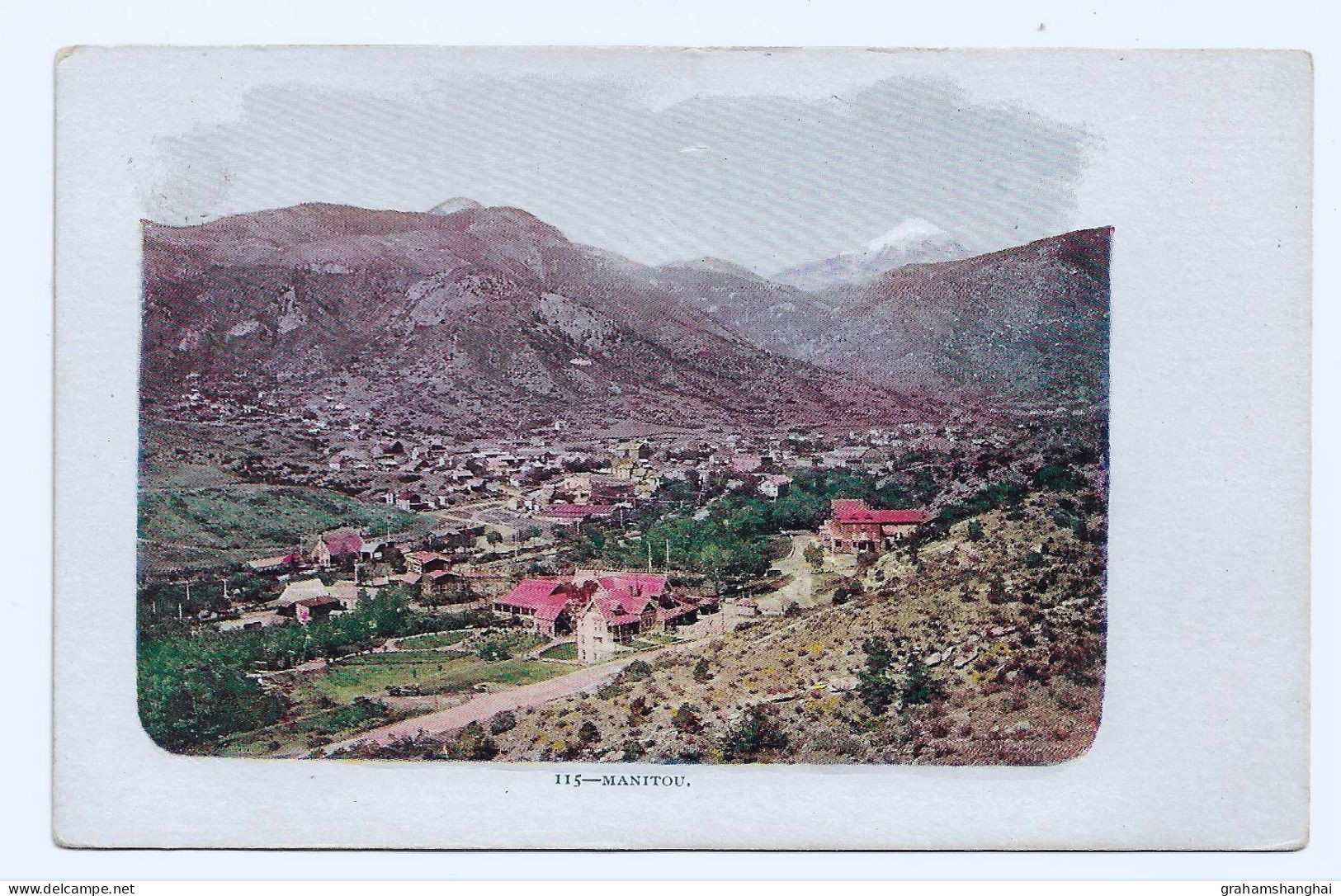 Postcard USA CO Colorado Manitou Town Surrounded By Mountains Undivided Back Embossed Unposted - Other & Unclassified