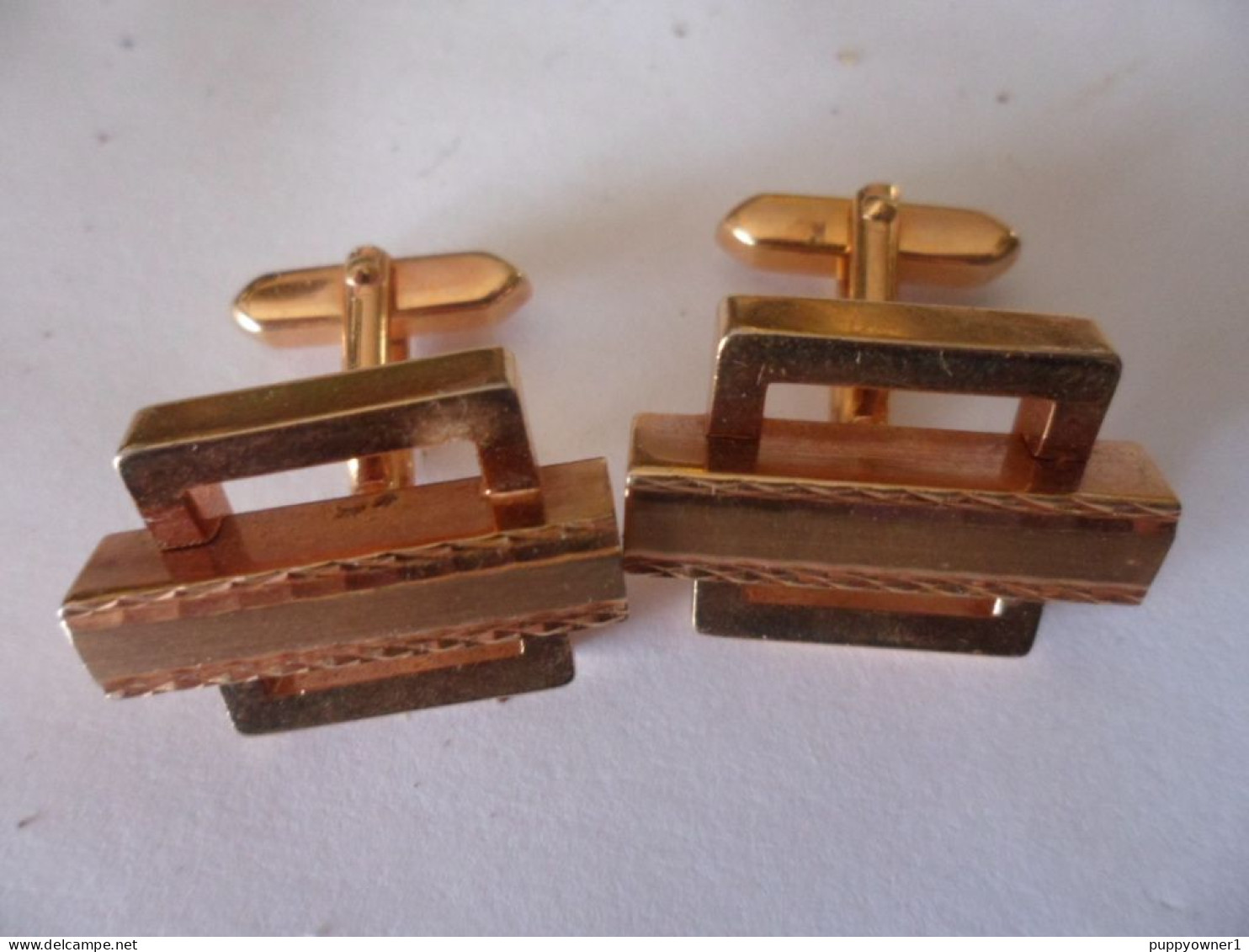 Vintage Boutons De Manchette Paque Or Annes 70 - Bottoni Di Colletto E Gemelli