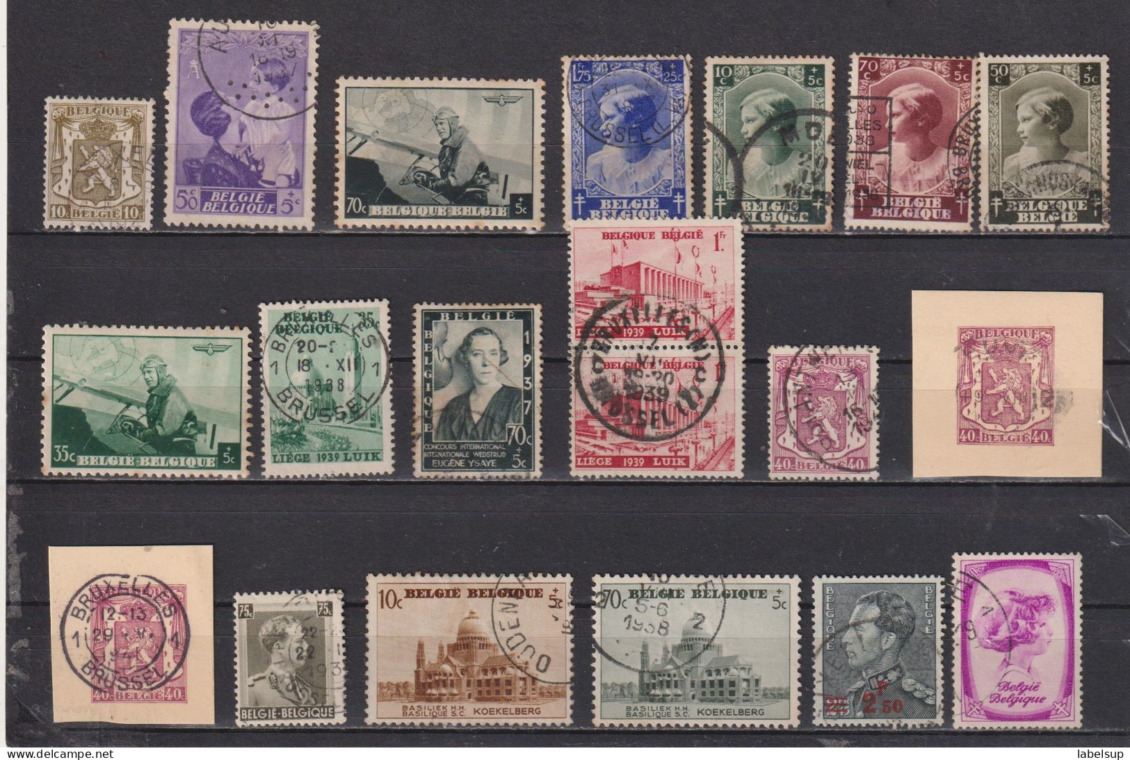 Lot De Timbres Oblitérés De Belgique De 1937 1938 - Other & Unclassified