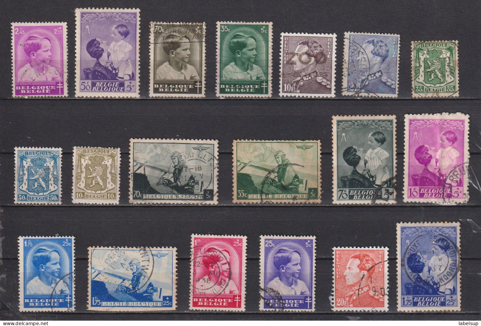 Lot De Timbres Oblitérés De Belgique De 1937 1938 - Autres & Non Classés