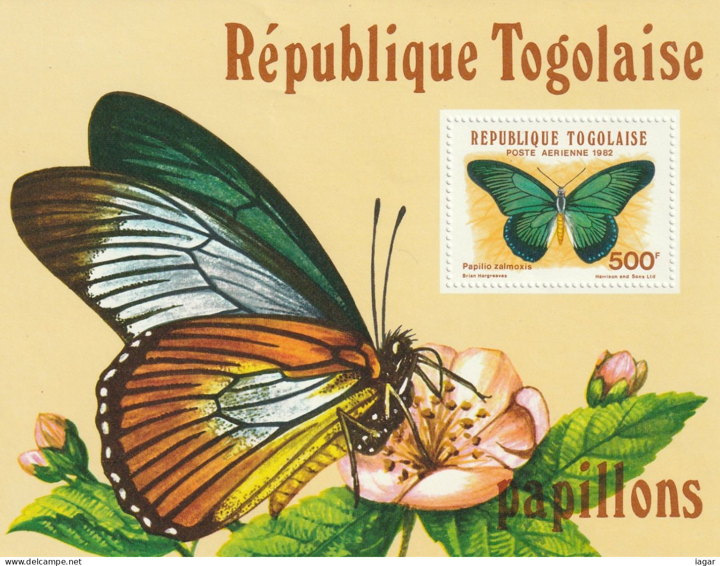 THEMATIC FAUNA: BUTTERFLIES       5v+MS (1982)     -  TOGO - Papillons