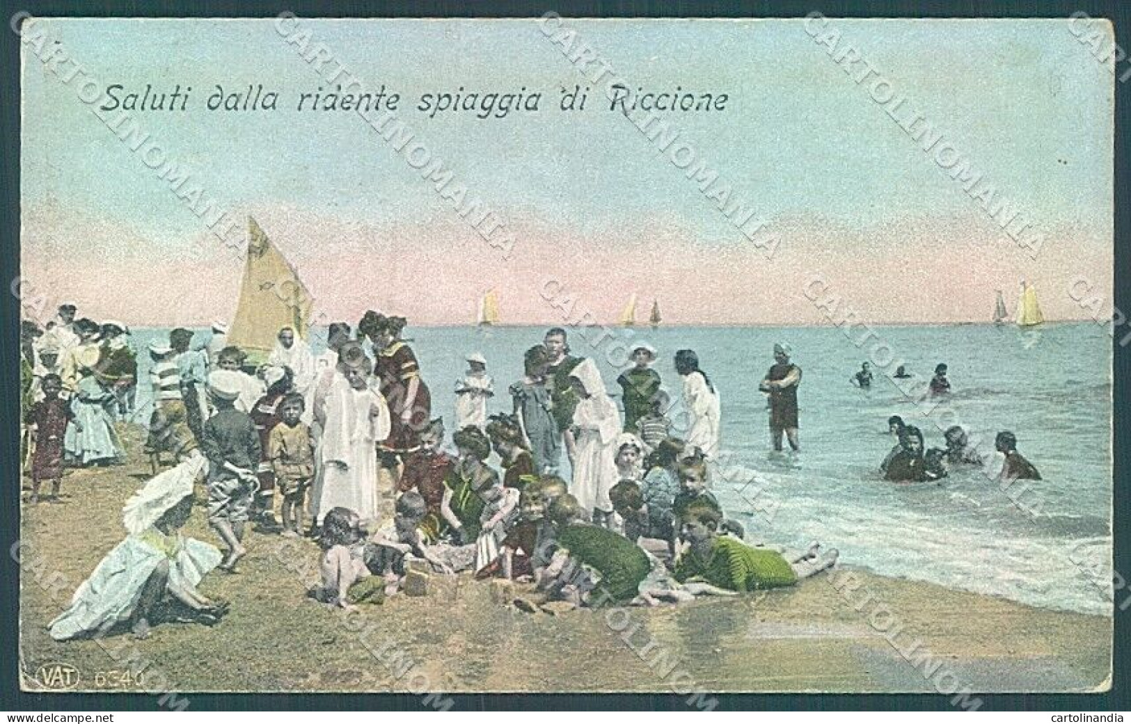 Rimini Riccione Spiaggia Saluti Da Cartolina JK4105 - Rimini