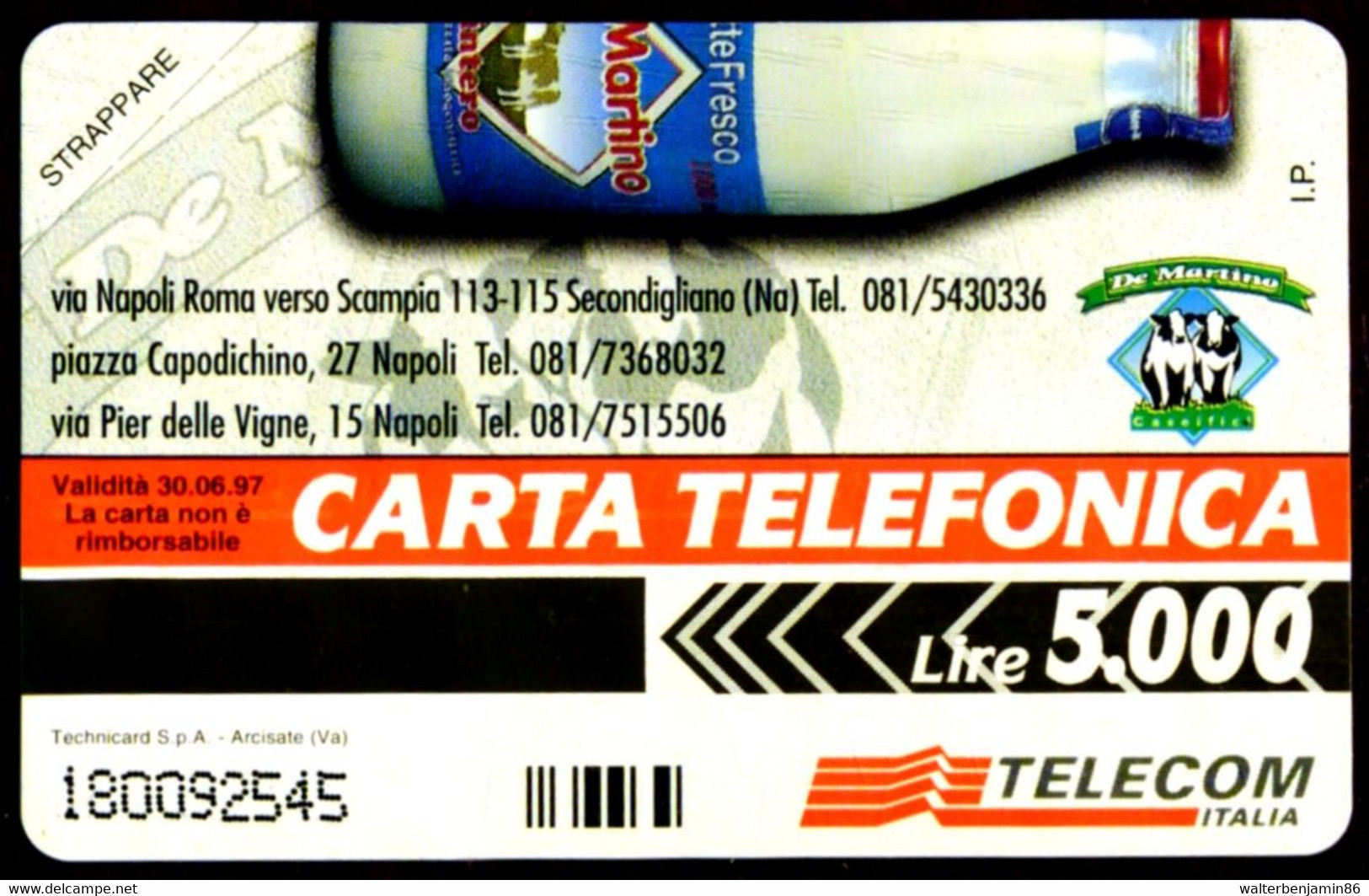 G 467 C&C 2514 SCHEDA TELEFONICA NUOVA MAGNETIZZATA DE MARTINO 5.000 L. - Públicas  Publicitarias