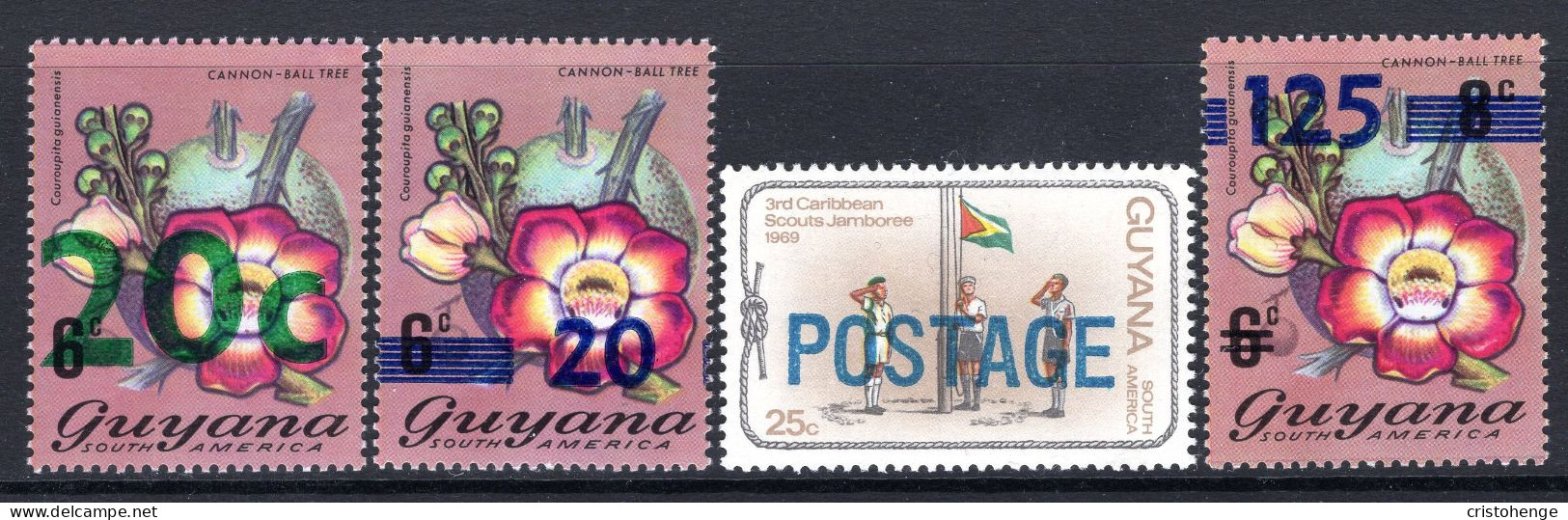 Guyana 1982 Postage & Surcharge Set HM (SG 890-893) - Guyana (1966-...)