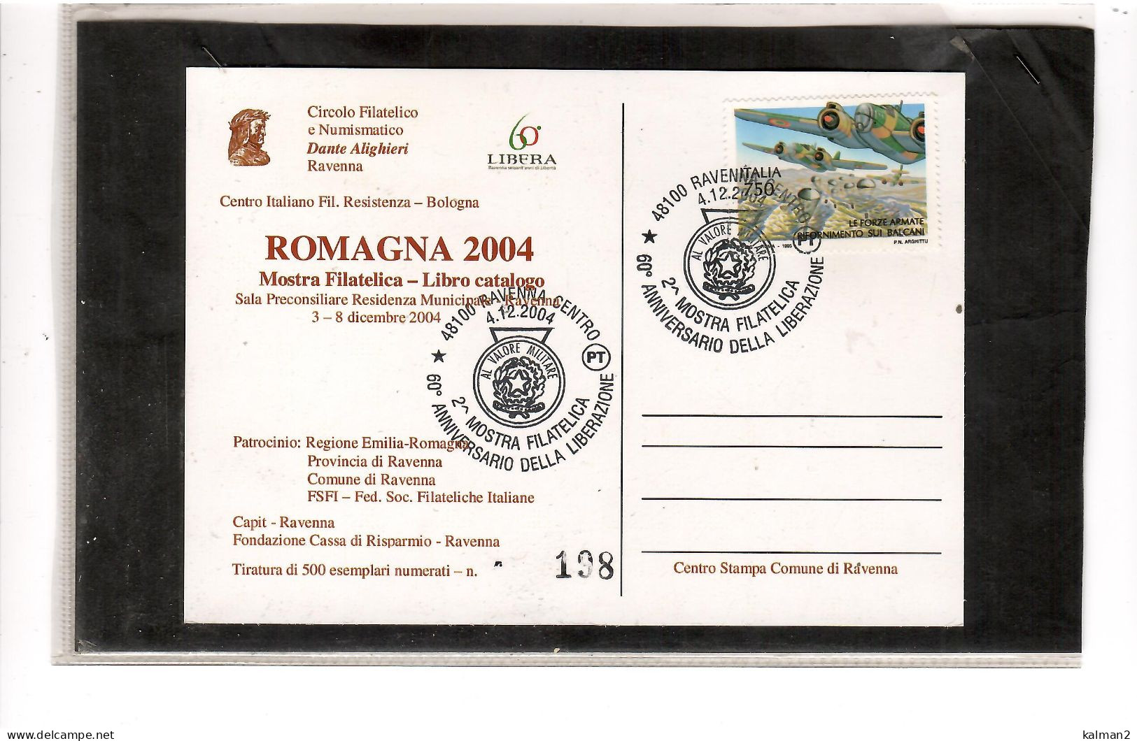 TEM20099 - RAVENNA  4.12.2003   /   2° MOSTRA FILATELICA-60°  ANN. LIBERAZIONE - Briefmarkenausstellungen