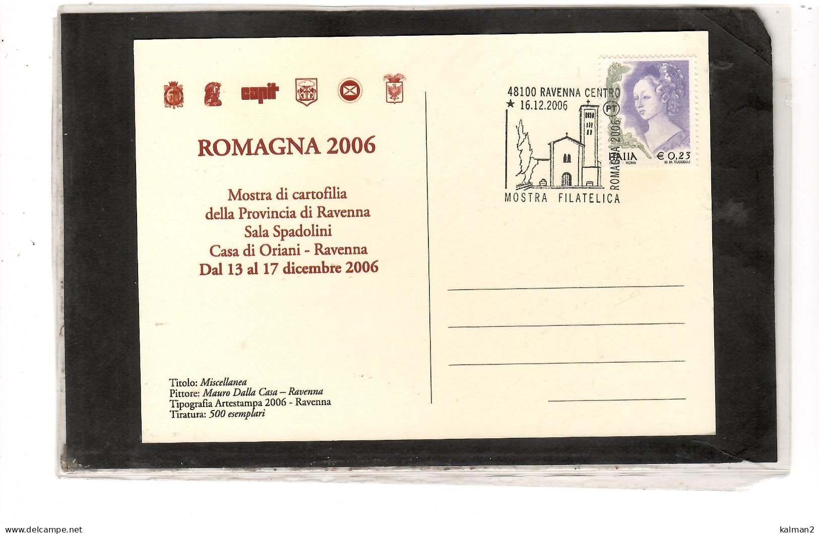 TEM20100 - RAVENNA  16.12.2006   /  MOSTRA FILATELICA ROMAGNA 2006 -MOSTRA DI CARTOFILIA - Briefmarkenausstellungen