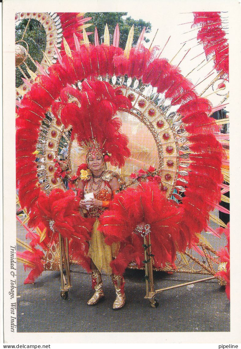 Trinidad & Tobago Postcard Sent To Denmark Trindad Carnival - Trinidad