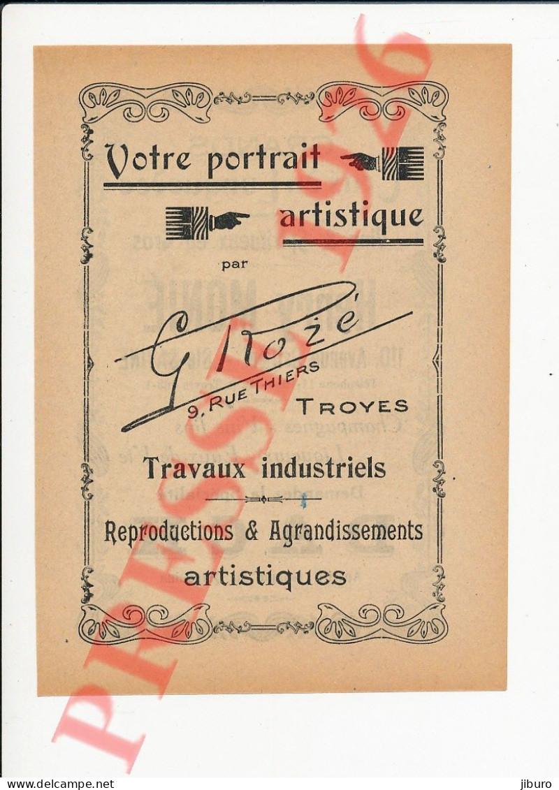 Publicité 1926 Henry Monié Sainte-Savine Vins Crus Du Languedoc Vin Apéritif Dack Rozé Troyes Portrait Artistique Troyes - Ohne Zuordnung