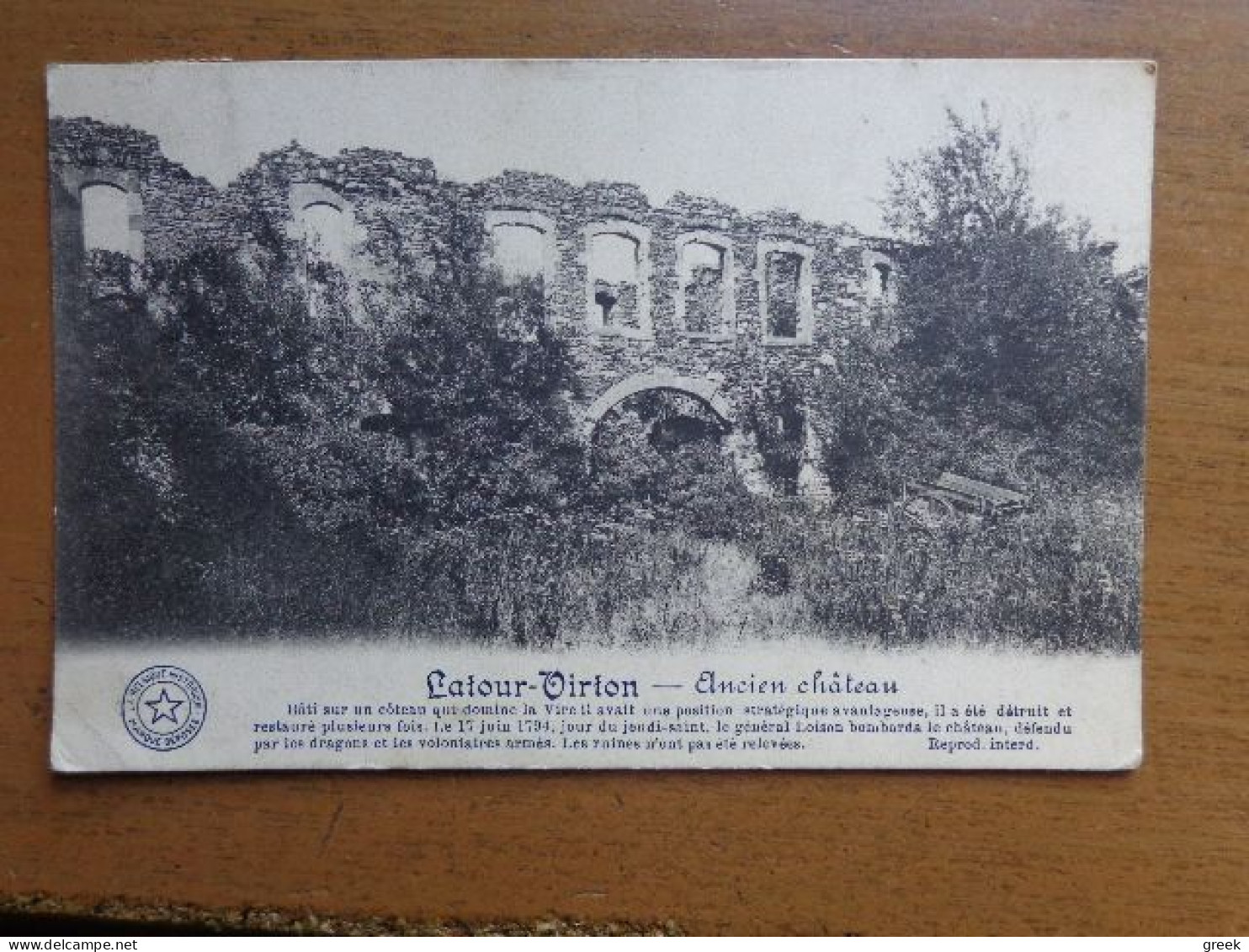 Latour-Virton: Ancien Chateau --> Beschreven 1912 - Virton