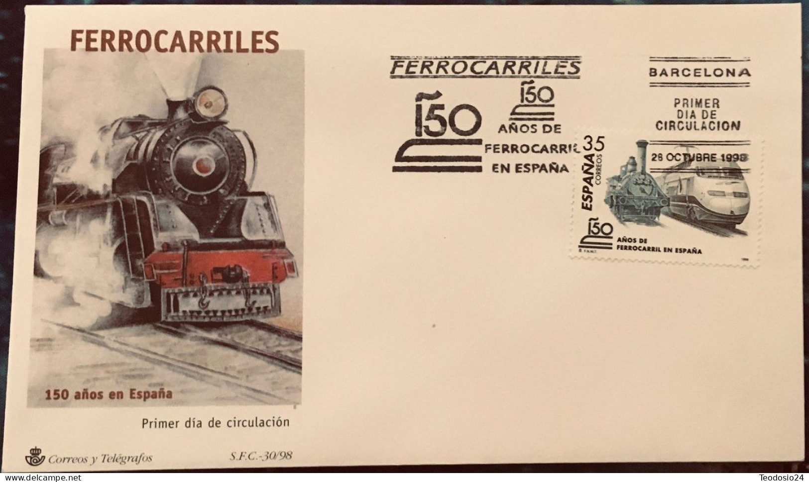 FDC  1998.- Ferrocarriles. - FDC