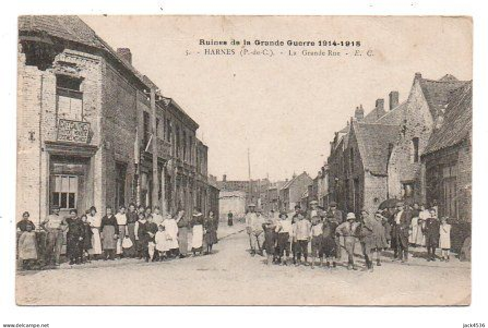 Carte Postale Ancienne - Circulé - Dép. 62 - HARNES - La GRANDE RUE - Harnes