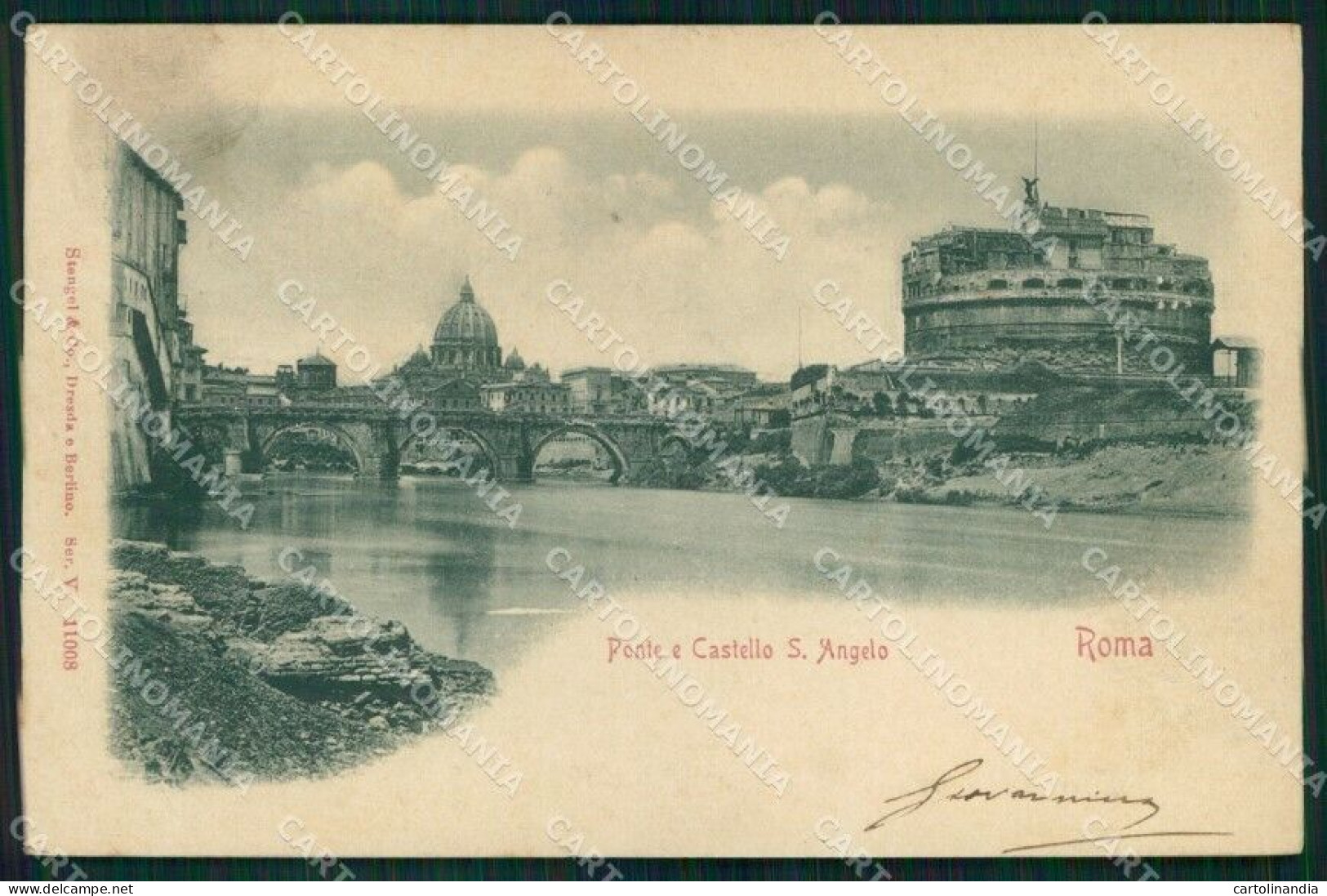 Roma Città Ponte Castel Sant'Angelo Rilievo Stengel 11008 Cartolina MX2066 - Autres & Non Classés