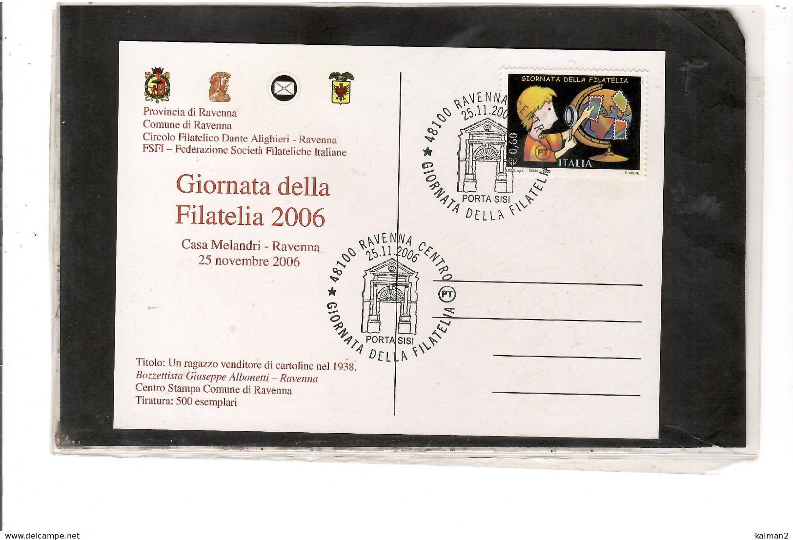 TEM20104 -  RAVENNA  25.11.2006    /     GIORNATA DELLA FILATELIA - Briefmarkenausstellungen