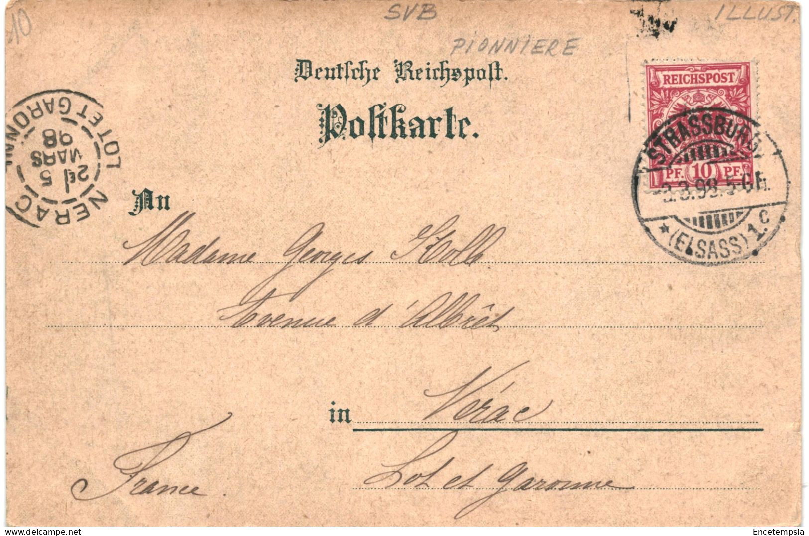 CPA Carte Postale Germany  Ausbauen Des Nestes  Cigognes 1898  Illustration VM79127 - Vögel