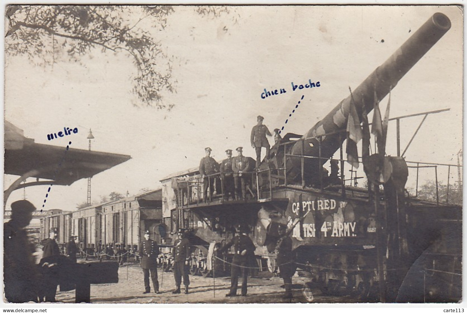 75 - T14128CPA - PARIS - GUERRE - ARR. 15 - Canon Allemand Capturé Par Les Anglais - Avenue De Suffren - Carte Photo - B - Arrondissement: 15