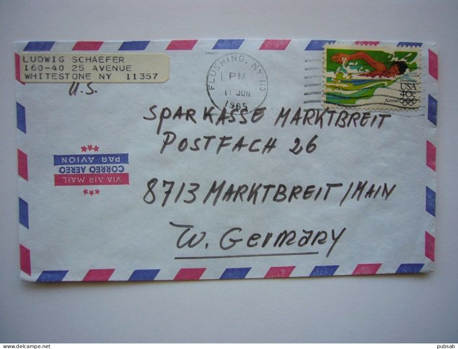 Avion / Airplane / AIR MAIL / Whitest One, NY To Marktbreit Main, W. Germany - 3c. 1961-... Storia Postale