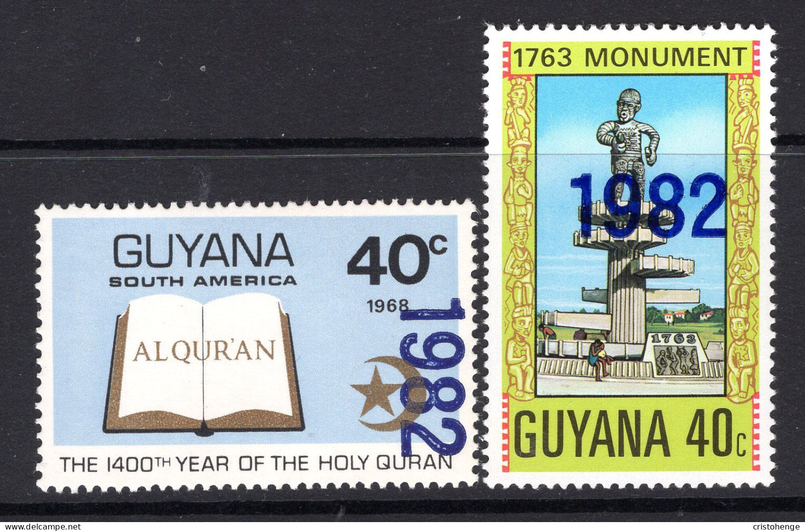 Guyana 1982 Date Overprint Set HM (SG 923-924) - Guyane (1966-...)