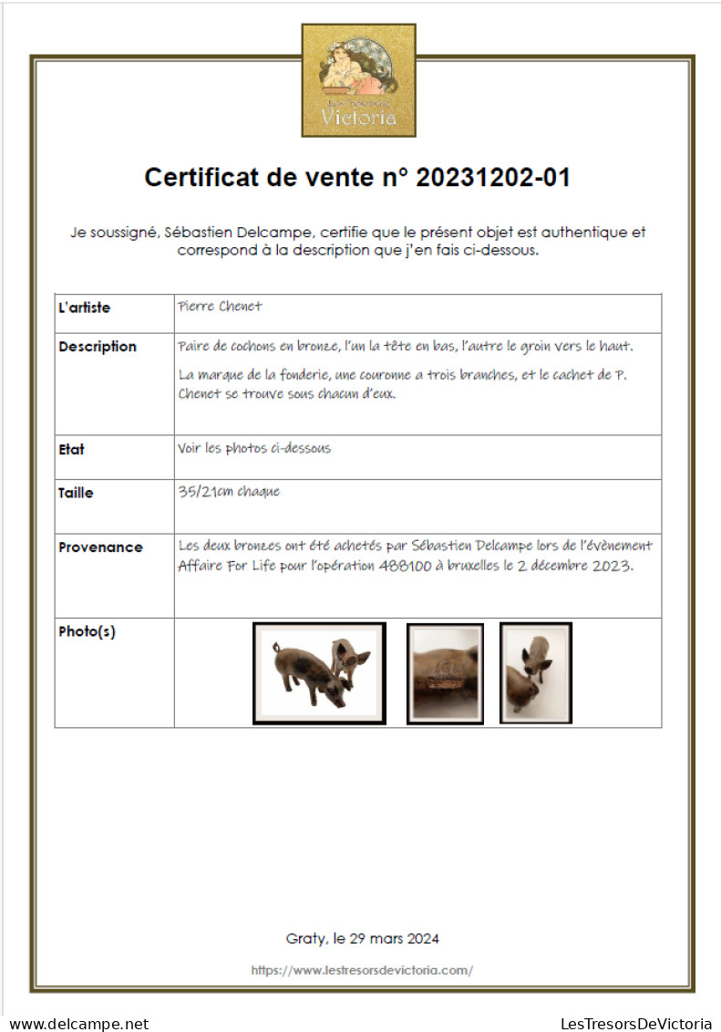 Paire De Bronze P. Chenet - Cochon - #AffairesConclues - Bronzen