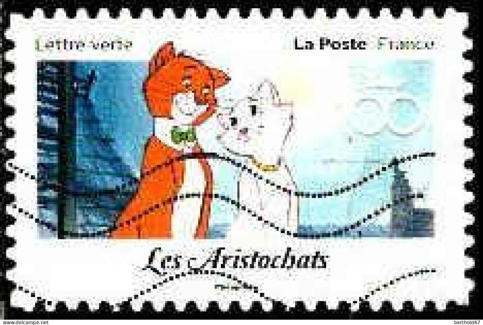 France Poste AA Obl Yv:2329 Mi: Les Aristochats (Lign.Ondulées) - Gebraucht