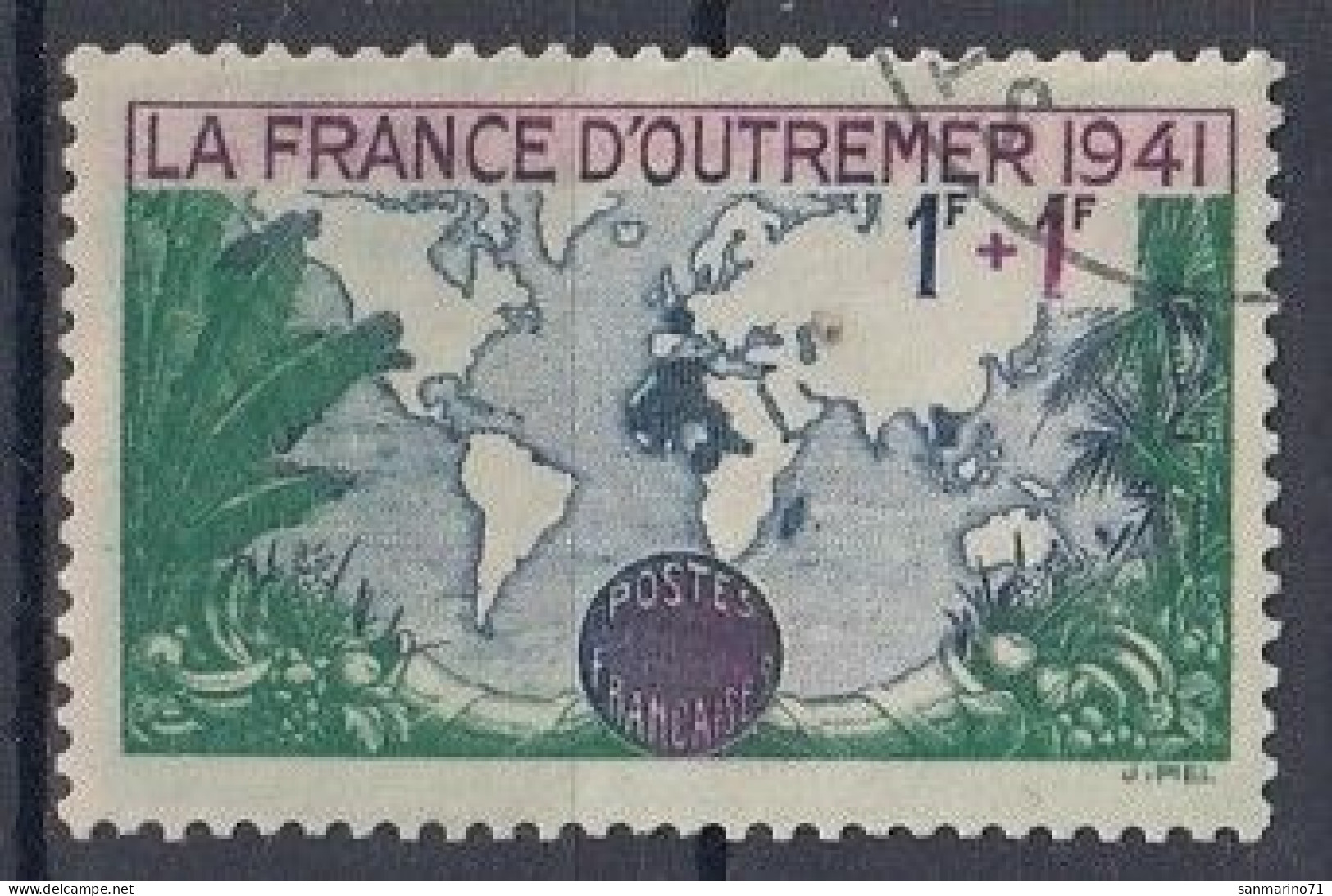 FRANCE 536,used,falc Hinged - Usati