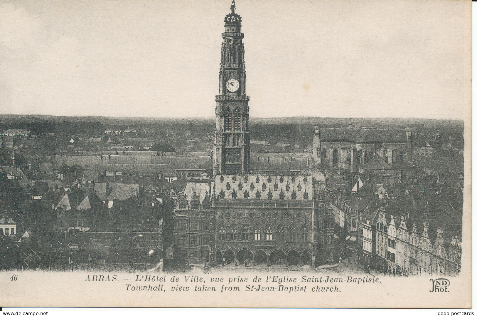 PC47110 Arras. Townhall View Taken From St. Jean Baptist Church. Neurdein. No 46 - Monde