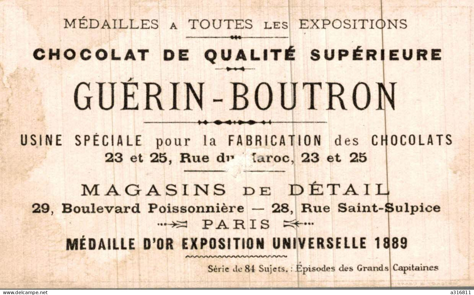 Chocolat Guerin Boutron Au Siege De Lille - Guérin-Boutron