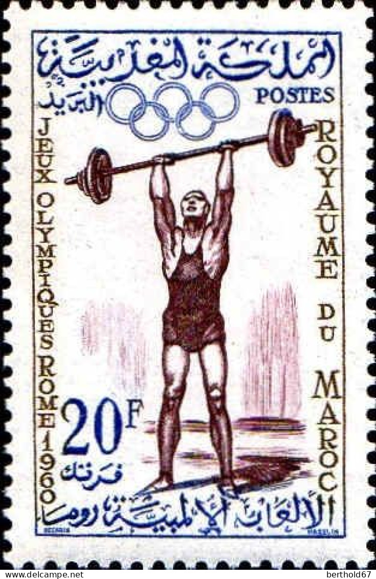 Maroc Poste N** Yv: 416 Mi:465 Jeux Olympiques Rome Haltérophilie (Thème) - Pesistica