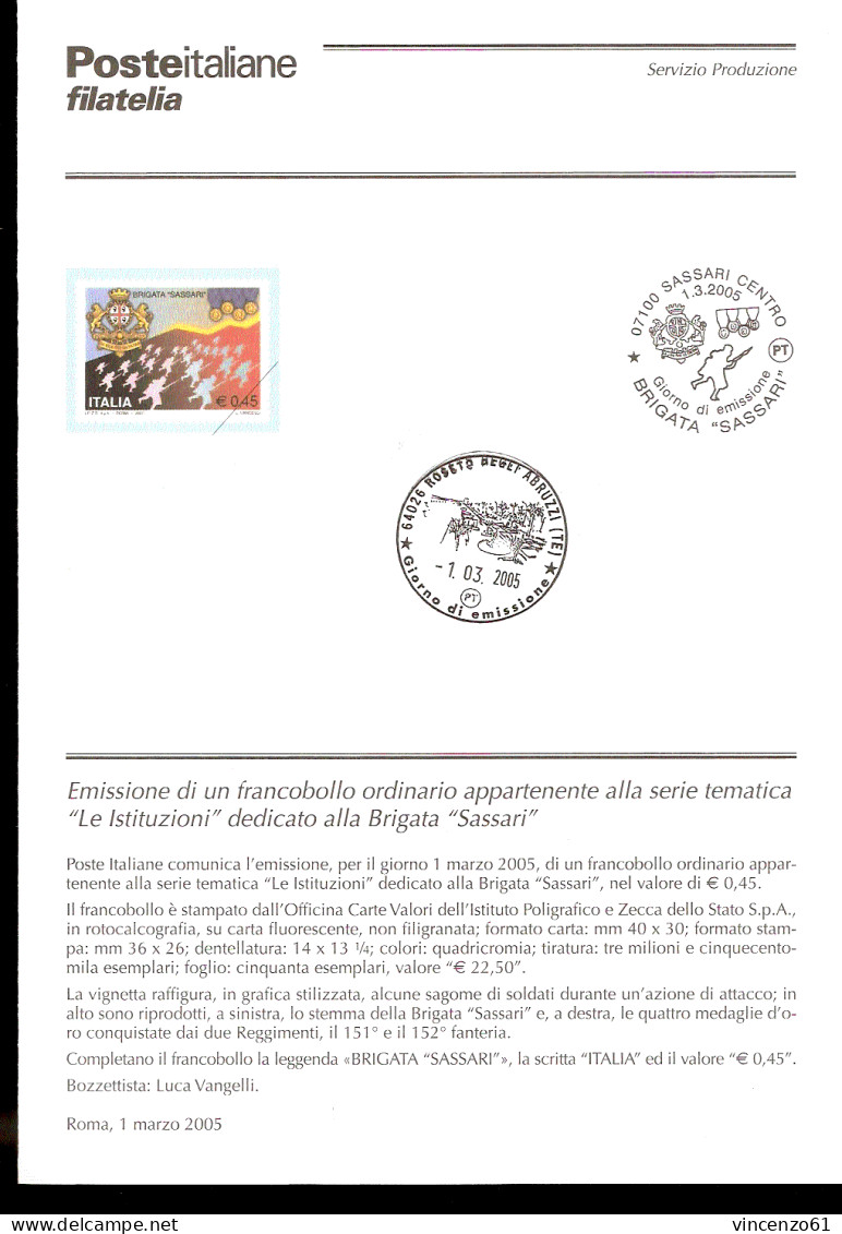 2005 Bollettino   ``Le Istituzioni’’. 16ª Serie. La ``Brigata Sassari’’. - Militaria