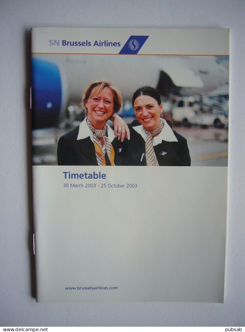 Avion / Airplane / SN BRUSSELS AIRLINES / Timetable / 30 March 2003 - 25 October 2003 - Horarios