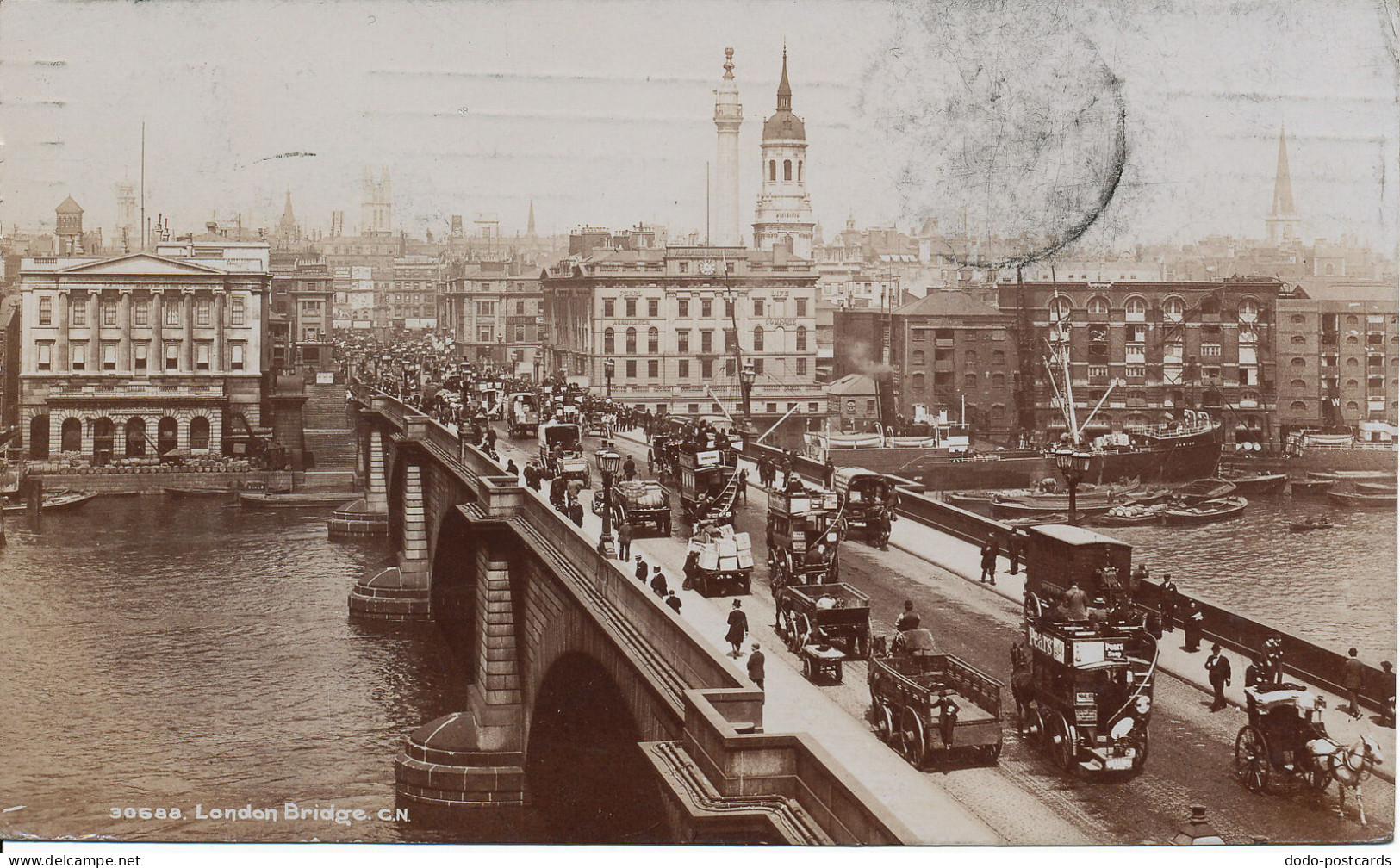 PC00046 London Bridge. 1909. Glossy Photo Postcard - Autres & Non Classés