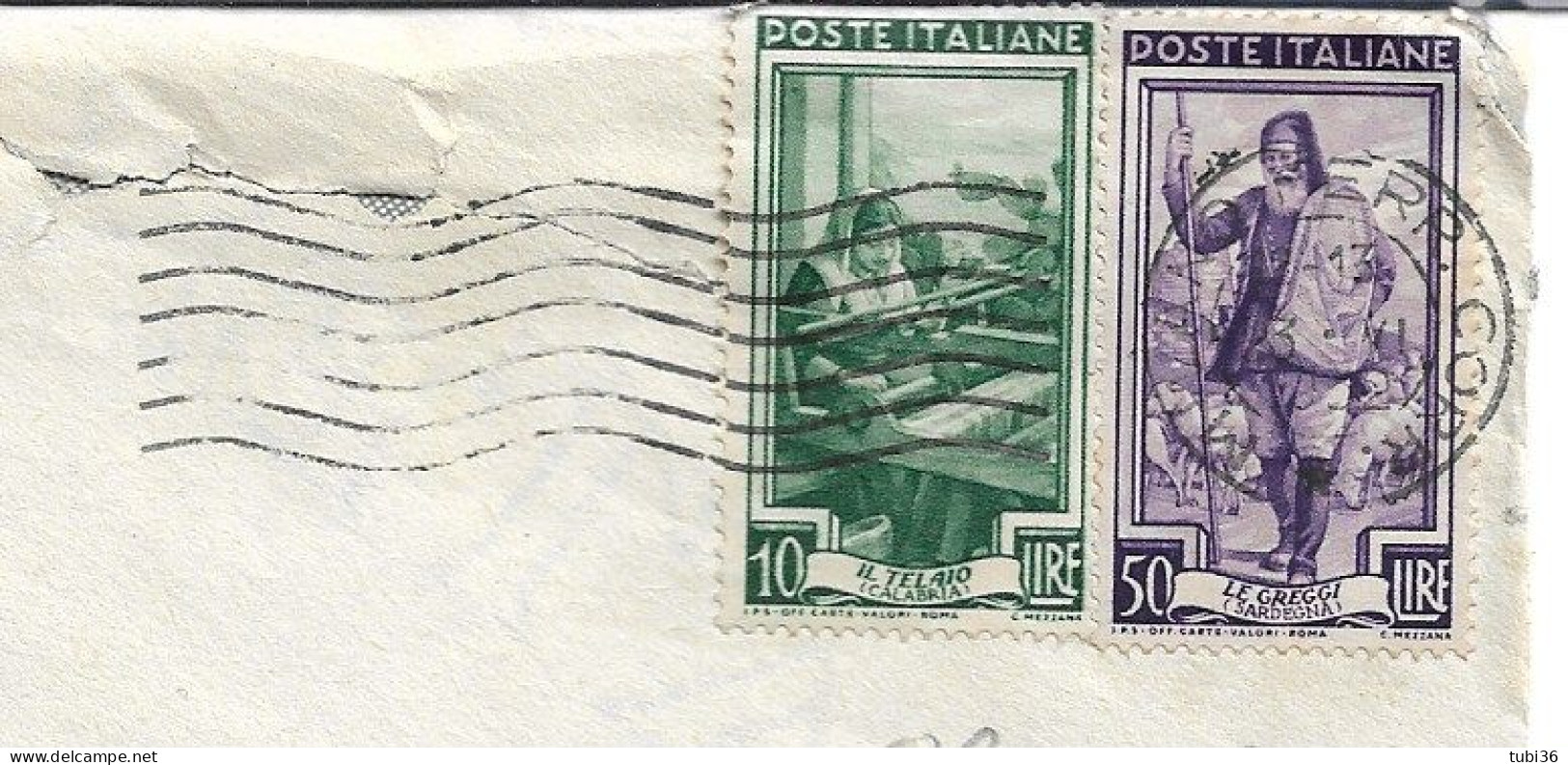 ITALIA LAVORO £. 10+50 (s639+s647),in Tariffa ESTERO SVIZZERA,,1952,TIMBRO POSTE MILANO - LUGANO - 1946-60: Poststempel