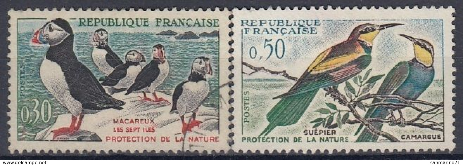 FRANCE 1326-1327,used,falc Hinged,birds - Usados