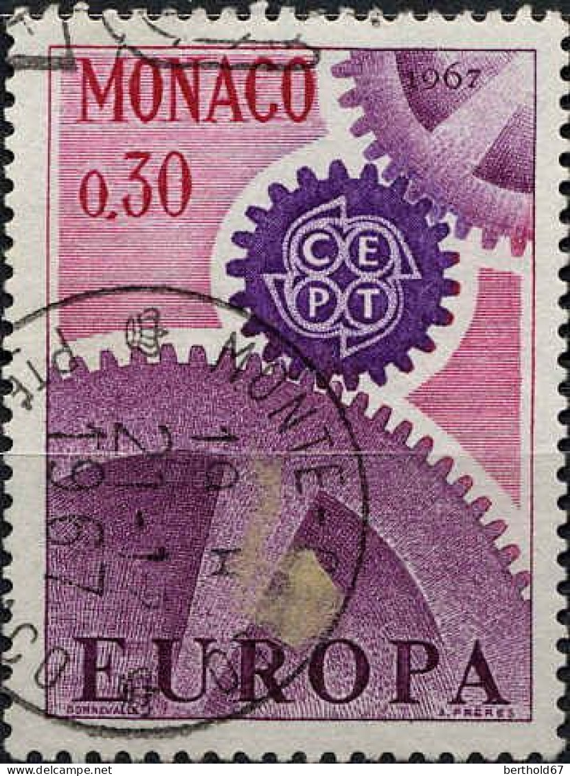 Monaco Poste Obl Yv: 729 Mi:870 Europa Cept Engrenages (TB Cachet à Date) 21-12-1967 - Usados