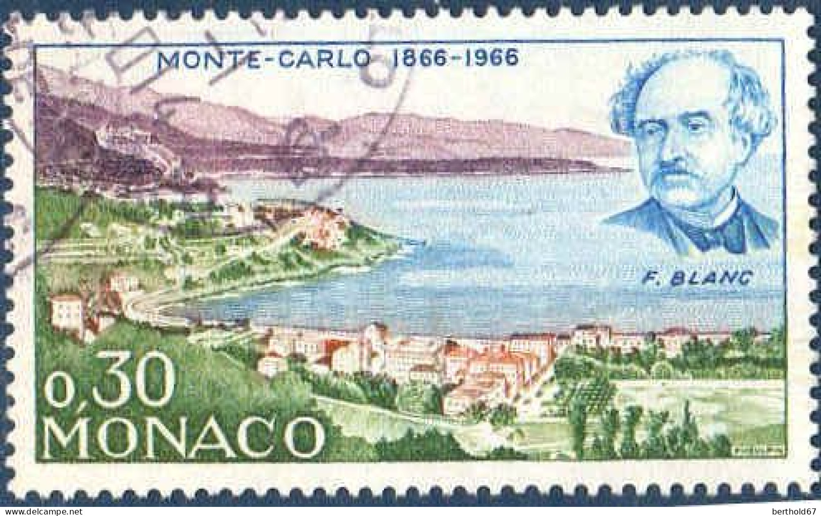 Monaco Poste Obl Yv: 692 Mi:828 F.Blanc (TB Cachet Rond) - Usados