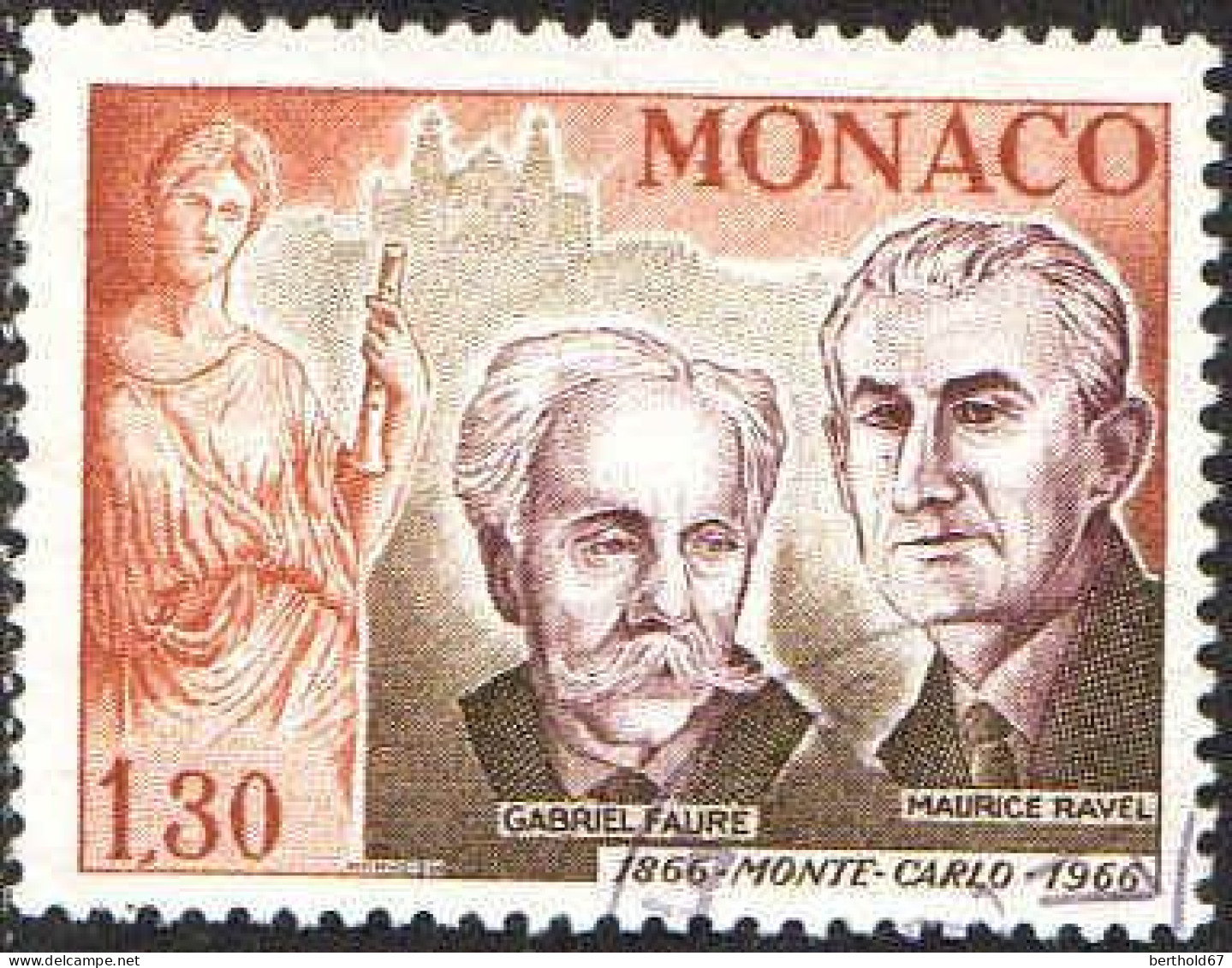 Monaco Poste Obl Yv: 697 Mi:833 Gabriel Faure Maurice Ravel (Beau Cachet Rond) - Oblitérés