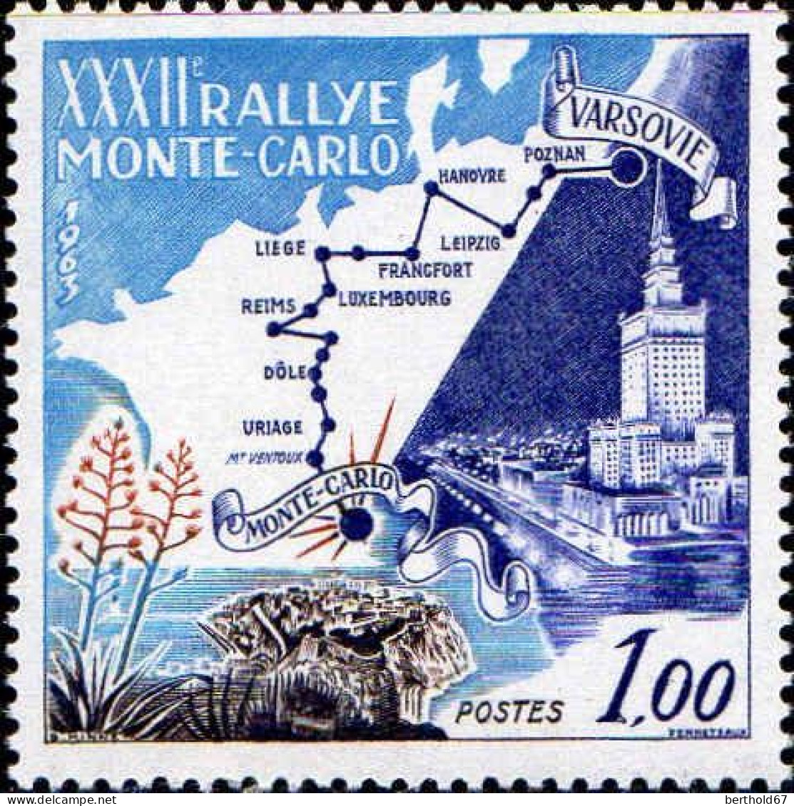 Monaco Poste N** Yv: 614 Mi:732 32.Rallye De Monte-Carlo Varsovie… - Unused Stamps