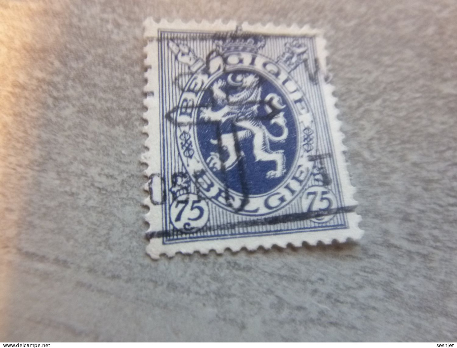 Belgique - Armoirie - Lion - 75c. - Bleu Foncé - Oblitéré - Année 1930 - - Used Stamps