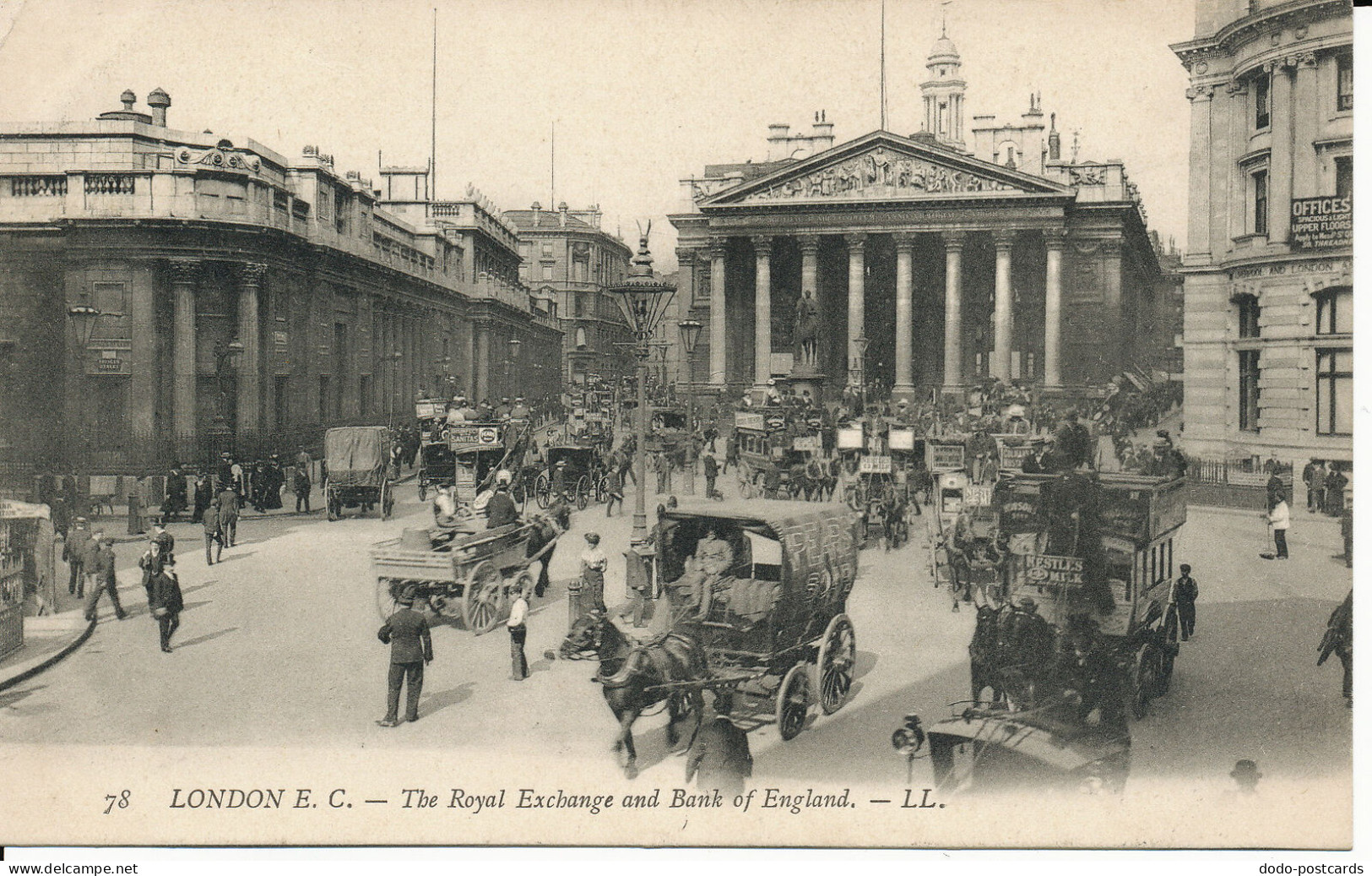 PC00019 London E.C. Royal Exchange And Bank Of England. LL 78 - Autres & Non Classés
