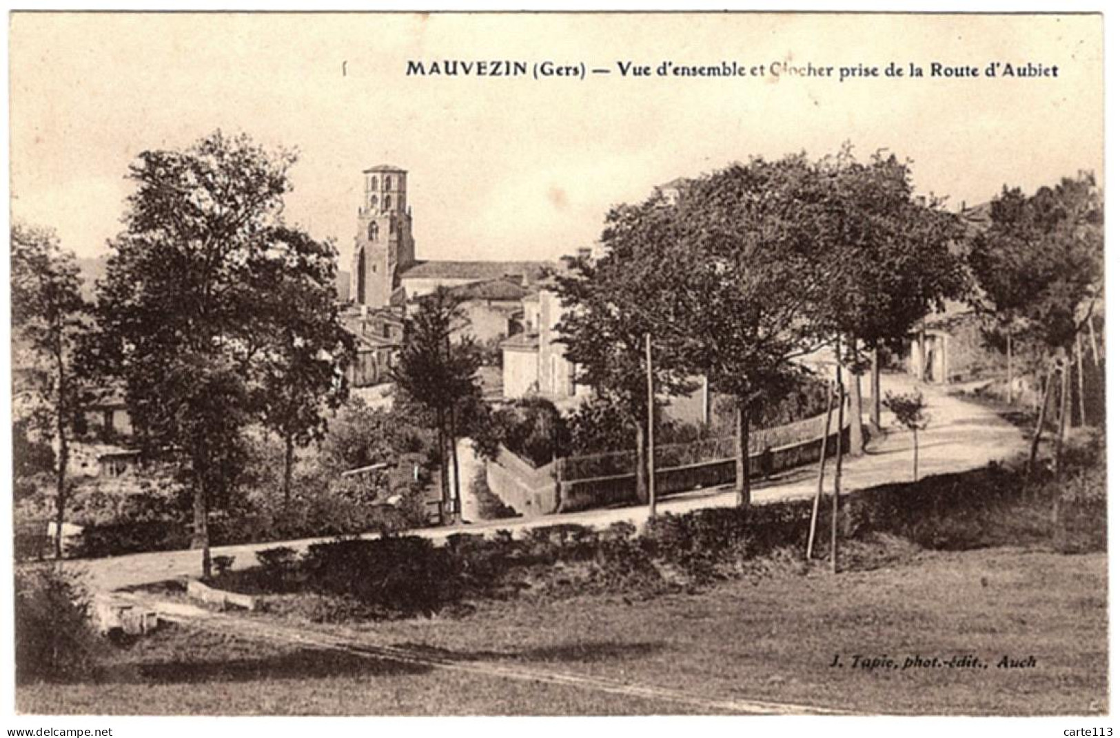 32 - B26315CPA - MAUVEZIN - Vue D'ensemble Et Clocher Prise De La Route D' Aubiet - Très Bon état - GERS - Autres & Non Classés