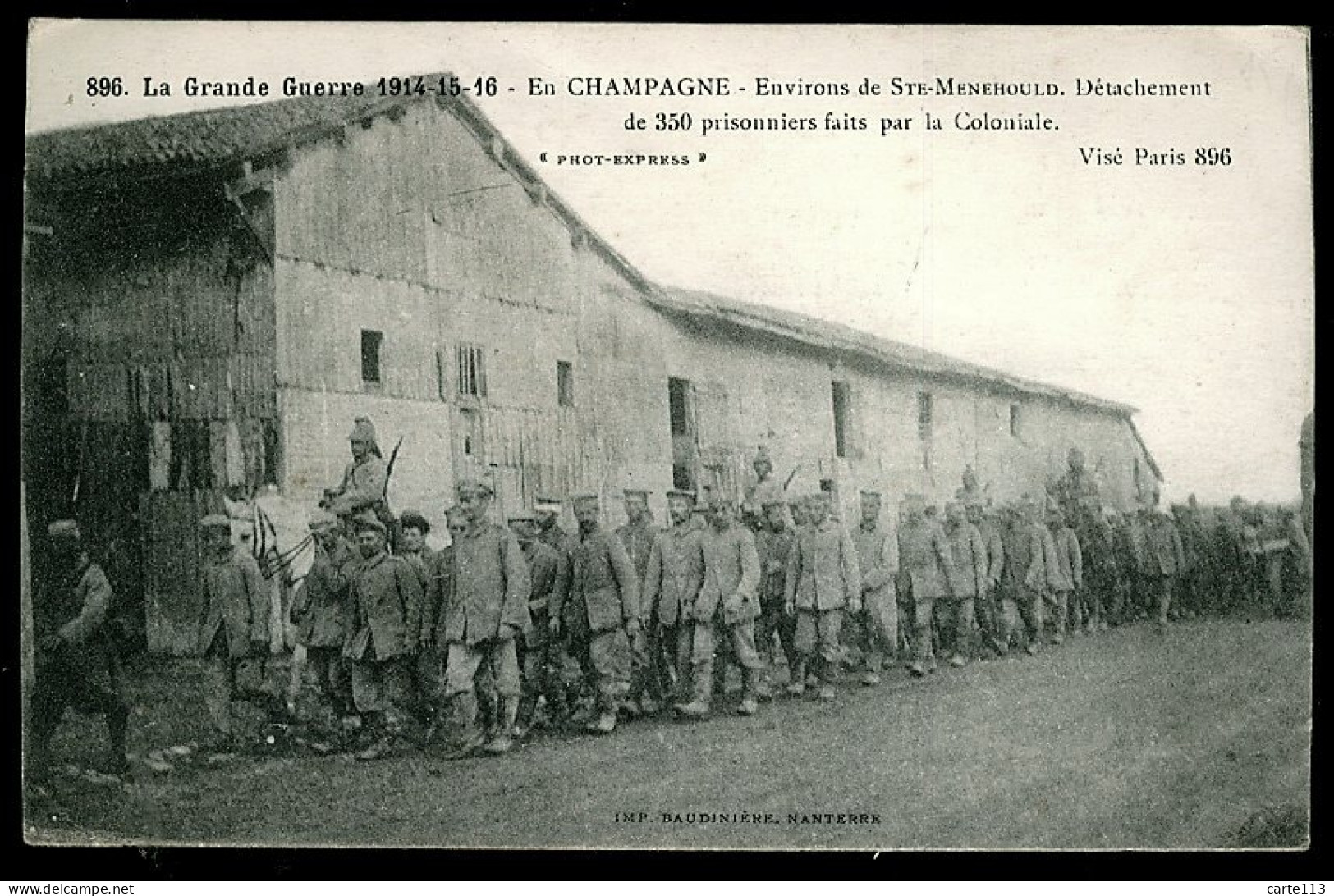 51 - B2854CPA - SAINTE MENEHOULD - Détachement De 350 Prisonniers Faits Par La Coloniale - Très Bon état - MARNE - Sainte-Menehould