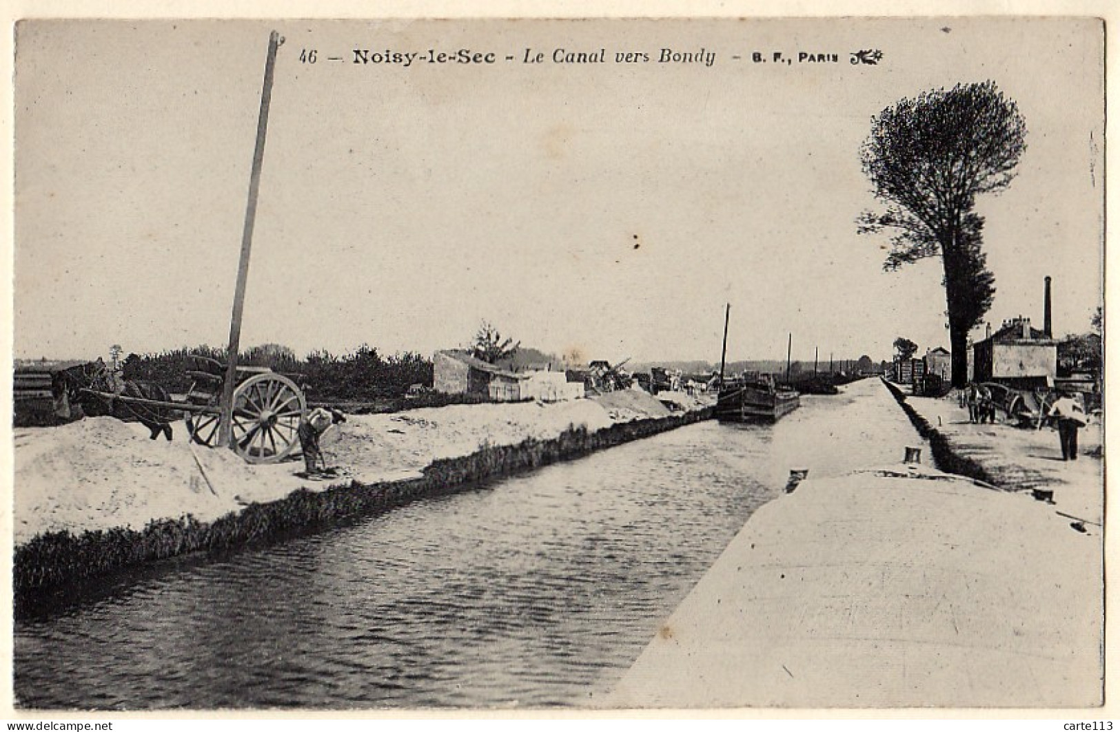 93 - B820CPA - NOISY LE SEC - 46 - Le Canal Vers BONDY - Très Bon état - SEINE-SAINT-DENIS - Noisy Le Sec