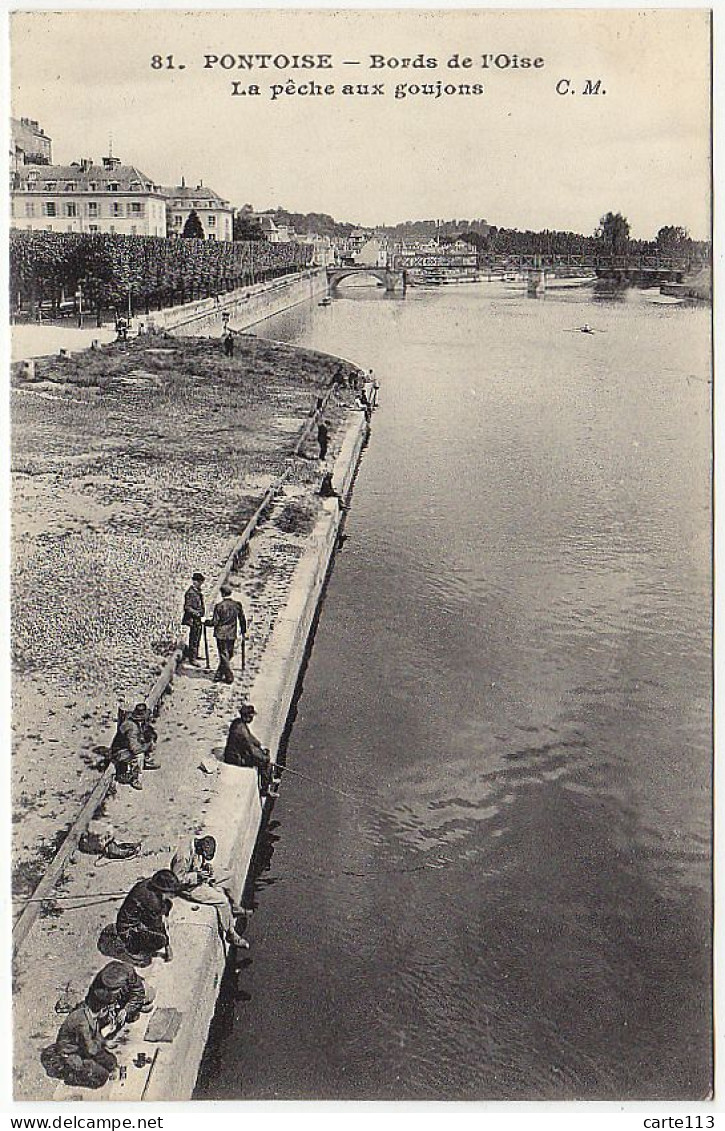 95 - B267CPA - PONTOISE - 81 - Bord De L'Oise - La Pêche Au Goujon - Parfait état - VAL-D'OISE - Pontoise