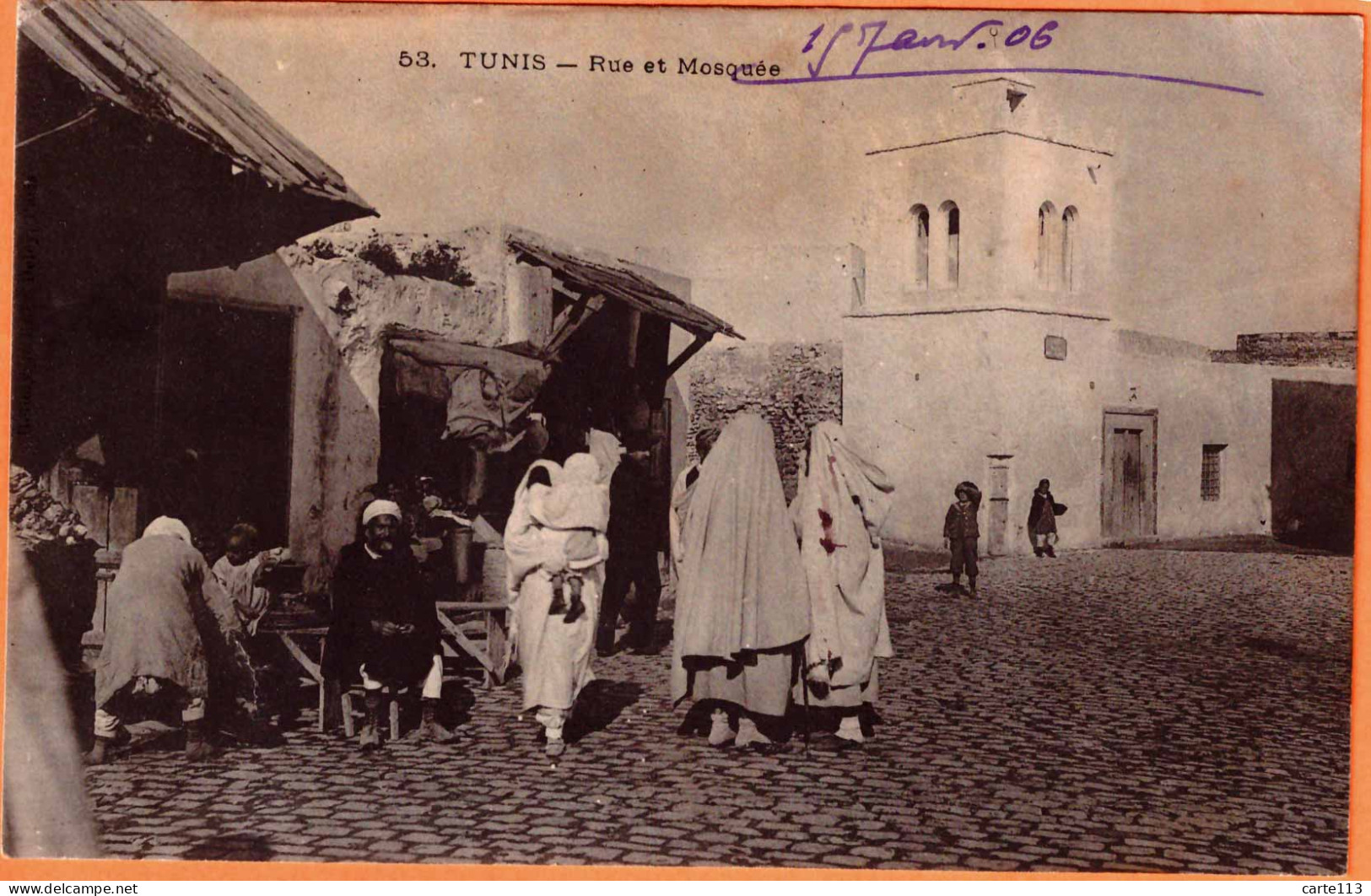 - B34400CPA - TUNIS - TUNISIE - Rue Et Mosquée - Très Bon état - AFRIQUE - Tunisia