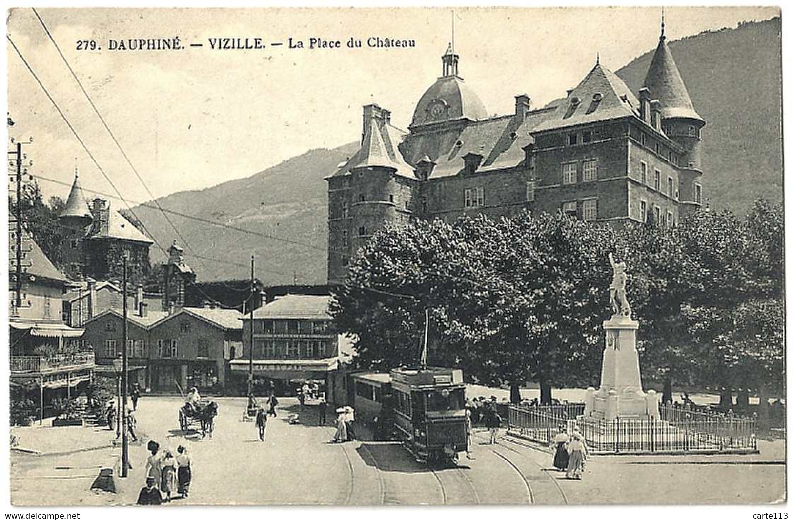 38 - B33491CPA - VIZILLE - La Place Du Château - Parfait état - ISERE - Vizille
