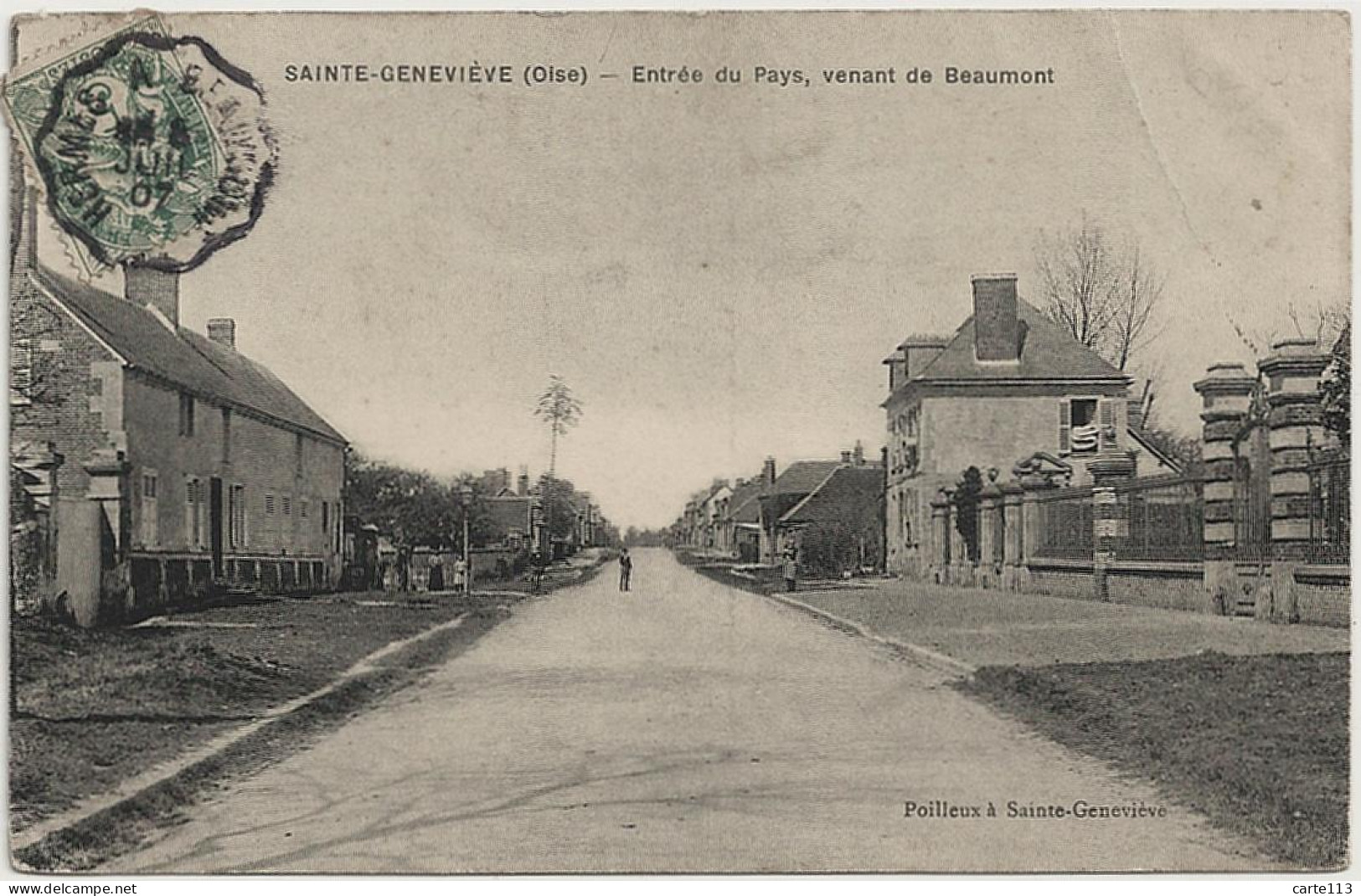 60 - B30376CPA - SAINTE GENEVIEVE - Entree Du Pays Venant De Beaumont - Bon état - OISE - Sainte-Geneviève