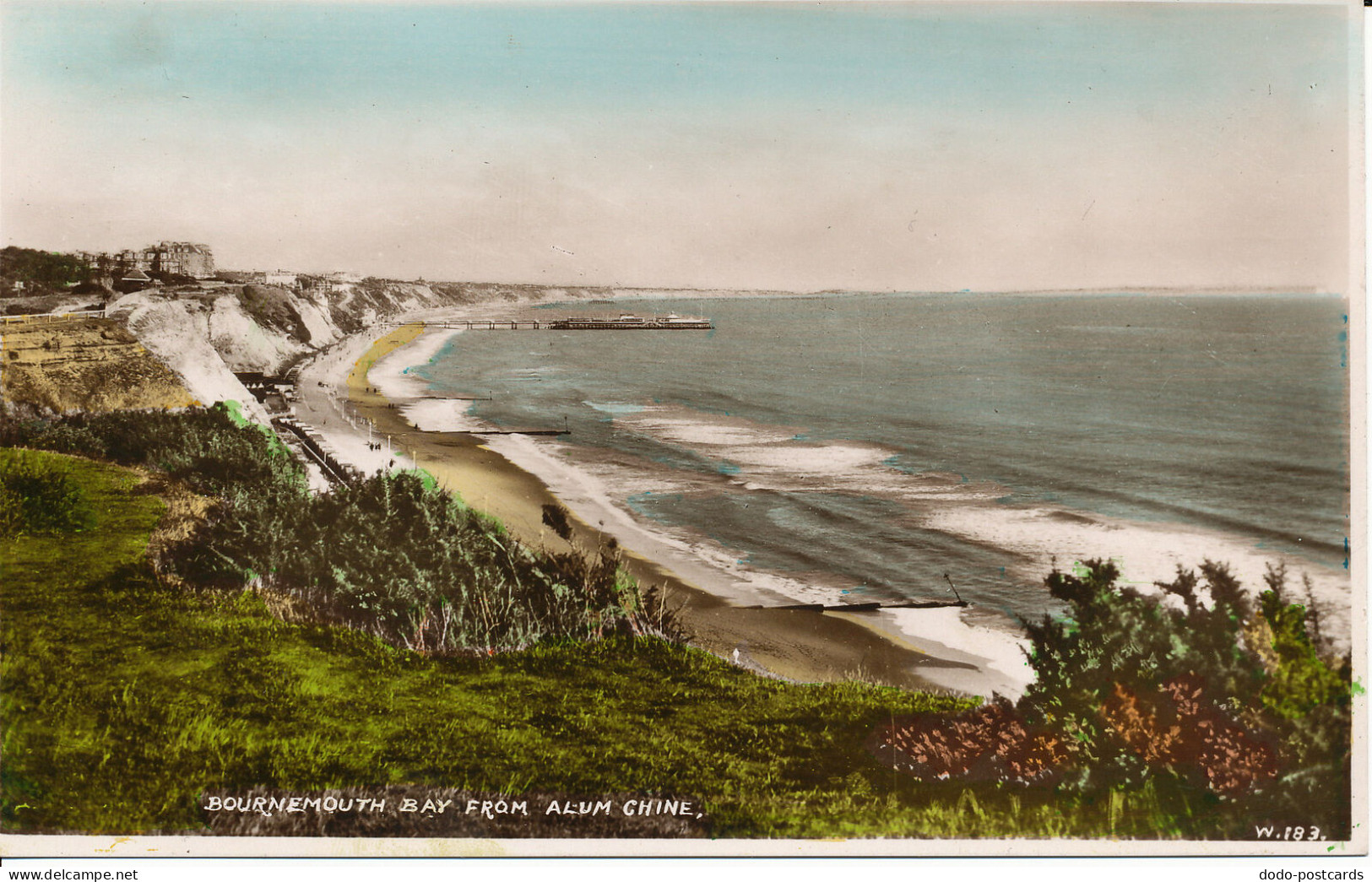 PC00282 Bournemouth Bay From Alum Chine. RP Hand Coloured - World