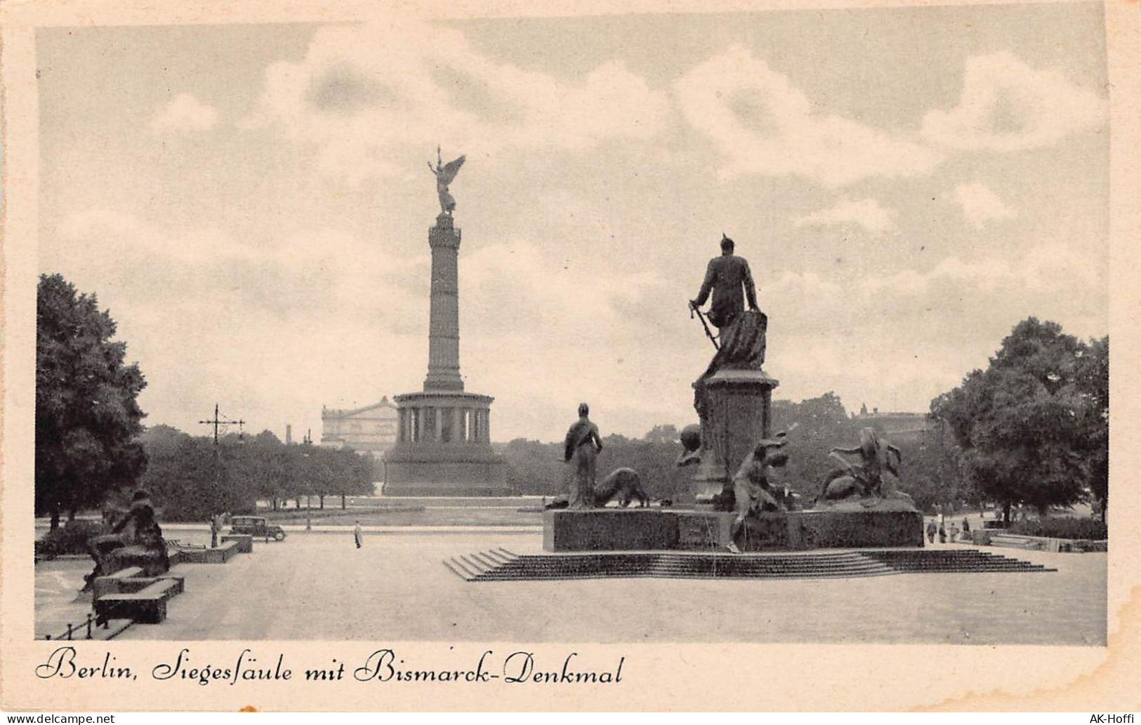 Berlin - Siegessäule Und Bismarck-Denkmal 1938 - Tiergarten